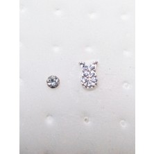 Begonia Accessories 925 Ayar Gümüş zirkon taşlı 2 adet Hızma