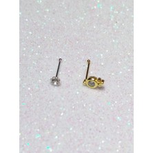Begonia Accessories 925 Ayar Gümüş zirkon taşlı 2 adet Hızma