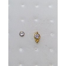 Begonia Accessories 925 Ayar Gümüş zirkon taşlı 2 adet Hızma