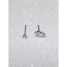 Begonia Accessories 925 Ayar Gümüş zirkon taşlı 2 adet Hızma