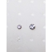 Begonia Accessories 925 Ayar Gümüş zirkon taşlı 2 adet Hızma
