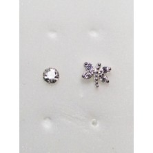 Begonia Accessories 925 Ayar Gümüş zirkon taşlı 2 adet Hızma