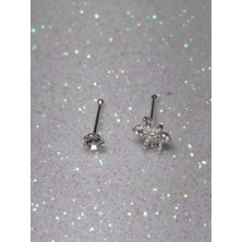 Begonia Accessories 925 Ayar Gümüş zirkon taşlı 2 adet Hızma