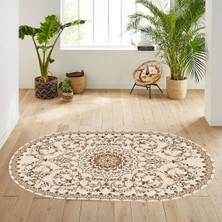Rovigo Home Dijital Baskı Yıkanabilir Kaymaz Taban Oval Halı Rvg7079100150