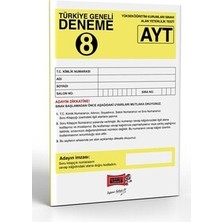 Yargı Yayınevi AYT Türkiye Geneli Deneme Sınavı - 8