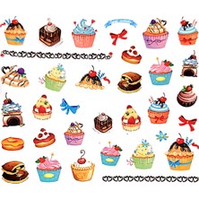 Dumledo Tatlı Cupcakeler Serisi-3 Nail Art Tırnak Sticker