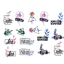 Dumledo Hello-Bye Mottolar Nail Art Tırnak Sticker