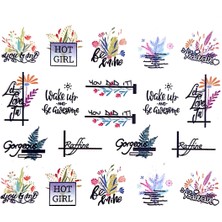Dumledo Çiçekli Mottolar Nail Art Tırnak Sticker