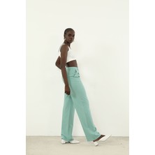 Retro Palazzo Pantolon-Mint