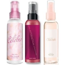 Avon Celebre Attraction Cherish Vücut Spreyi 100 ml 3' Lü Set