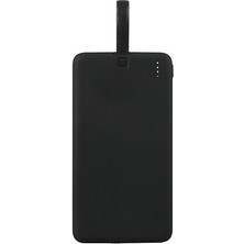 S-Link IP-G10L 10000MAH 1 USB Port 2 In 1 Kablo Powerbank Siyah Gizli Ledli Taşınabilir Pil Şarj Cih
