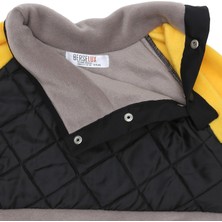 Berselüx  Dağcı Omuzdan Çıtçıtlı Kapitoneli Kız-Erkek Unisex Çocuk Polar Sweatshirt Gri, Sarı, Siyah 1-8 Yaş.