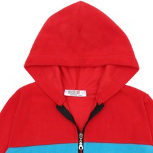 Berselüx Trabzon Tam Boy Fermuarlı, Kapüşonlu Unisex Kız-Erkek Çocuk Polar Sweatshirt, Turkuaz, Kırmızı, Siyah 1-8 Yaş