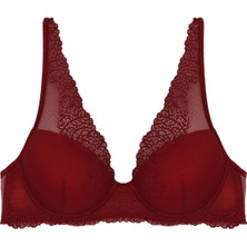 Magic Form 3912 Kadın Kırmızı Dantelli Süngerli Destekli Sütyen