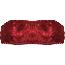 Magic Form 2576 Kadın Kırmızı Çıkarılabilir Askılı Payetli Büstiyer Straplez Sütyen