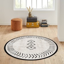 Rovigo Home Dijital Baskı Yıkanabilir Kaymaz Taban Yuvarlak Halı Rvg7000100