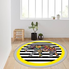 Rovigo Home Dijital Baskı Yıkanabilir Kaymaz Taban Yuvarlak Halı Rvg7124100