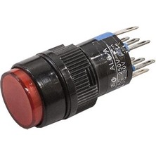 Motorobit Al6-A 16MM 24V Kırmızı Anahtarlı Kalıcı Buton
