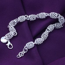 Mimozaavm 925 Ayar Içi Boş Kristal Kadın Gümüş Kaplama Bileklik