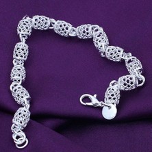 Mimozaavm 925 Ayar Içi Boş Kristal Kadın Gümüş Kaplama Bileklik