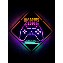 Dekor Hediyelik Gamer Zone LED Işıklı Tablo