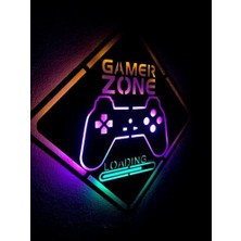 Dekor Hediyelik Gamer Zone LED Işıklı Tablo