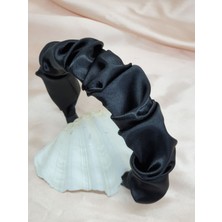 Melkady 358 - Saten Büzgülü Scrunchie Taç, Günlük Taç,