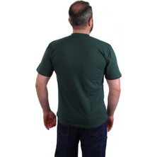 ESERIS Eser - V Yaka Kısa Kol Penye Iş Tişörtü - Cepli - Koyu Yeşil