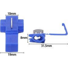 Oto Aksesuarcım Hızlı Kablo Ekleme Aparatı Konnektör Klips Klemens Mavi 25 Adet