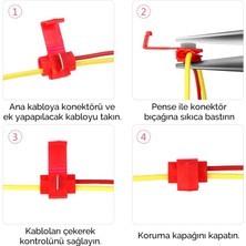Oto Aksesuarcım Hızlı Kablo Ekleme Aparatı Konnektör Klips Klemens Mavi 50 Adet