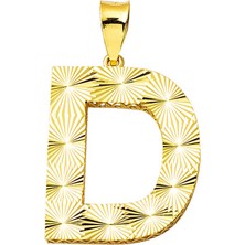 Bilezikci D Harfi 3 Boyutlu Altın Kolye Ucu