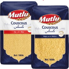 Mutlu Makarna Karma Kutu Kuskus (Couscous)  1 kg x 2 (Moyen Couscous  Fine Couscous)