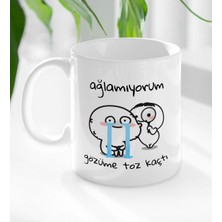 BK Gift Gözüme Toz Kaçtı Tasarımlı Beyaz Kupa Bardak-1