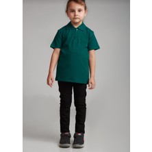 HMZ Unisex Yeşil Polo Yaka Kısa Kol Lakost T-Shirt