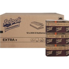 Selpak Professional Extra Plus Z Katlı Dispenser Havlu 200x12'li 21,5x24 cm 42gr/m2 (7900077)