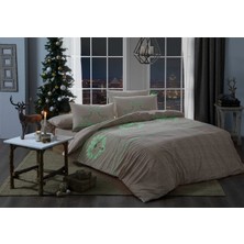 Taç Yılbaşı Özel Çift Kişilik Nevresim Takımı Light Glow Lovelight Bej