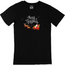 Cix Merry Christmas Santa Siyah T-Shirt