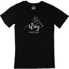 Cix Kendi Yolunu Bul Motivasyon Siyah T-Shirt