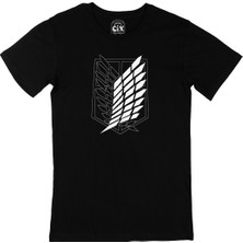 Cix Attack On Titan Logolu Siyah T-Shirt