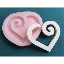 Morlalem 9cm Kalp Aşk Sevgi Askı Silikon Kalıp K-558, Polyester Kokulu Taş Sabun Alçı Mum Kalıbı