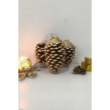 Webcenter Yılbaşı Çam Ağacı Süsü Kozalak Altın Renkli Mega Boy - 3 Adet