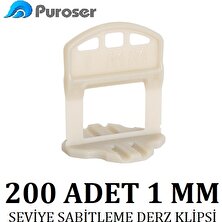 Puroser Fayans Seramik Tutucu Seviye Tespit Derz Klipsi 1mm 200 Adet