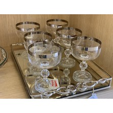 Bohemia Crystal Sterna 6'lı Gümüş Yaldızlı Dondurmalık Çerezlik Kase