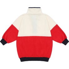 Berselüx Balıkçı Yaka Çıtçıtlı Kız-Erkek Çocuk Unisex Polar Sweatshirt. Kırmızı, Krem, Lacivert 1-8 Yaş