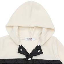 Berselüx Kartal Kapitoneli,siyah-Beyaz Çocuk Polar Sweatshirt Tam Boy Çıtçıtlı Kız-Erkek Çocuk Unisex 1-8 Yaş