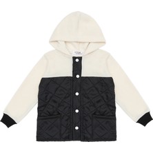 Berselüx Kartal Kapitoneli,siyah-Beyaz Çocuk Polar Sweatshirt Tam Boy Çıtçıtlı Kız-Erkek Çocuk Unisex 1-8 Yaş