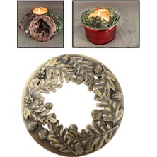 Elaccent F Fityle Vintage Delikli Yaprak Desenleri Kavanoz Mum Topper Kapak Aksesuarları Gölge Bronz (Yurt Dışından)