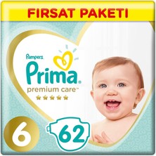 Prima Premium Care Bebek Bezi Fırsat Paketi 6 Beden 62 Adet