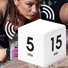 Hongshou LED Rubiks Cube Time Manager Mutfak Zamanlayıcı, Stil: 1-3-5-10 Beyaz (Yurt Dışından)