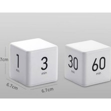 Hongshou LED Rubiks Cube Time Manager Mutfak Zamanlayıcı, Stil: 1-3-5-10 Beyaz (Yurt Dışından)